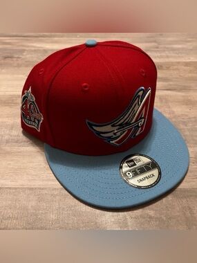 New Era Anaheim Angels 9 Fifty Hat 40th Season Patch Red Blue SnapBack